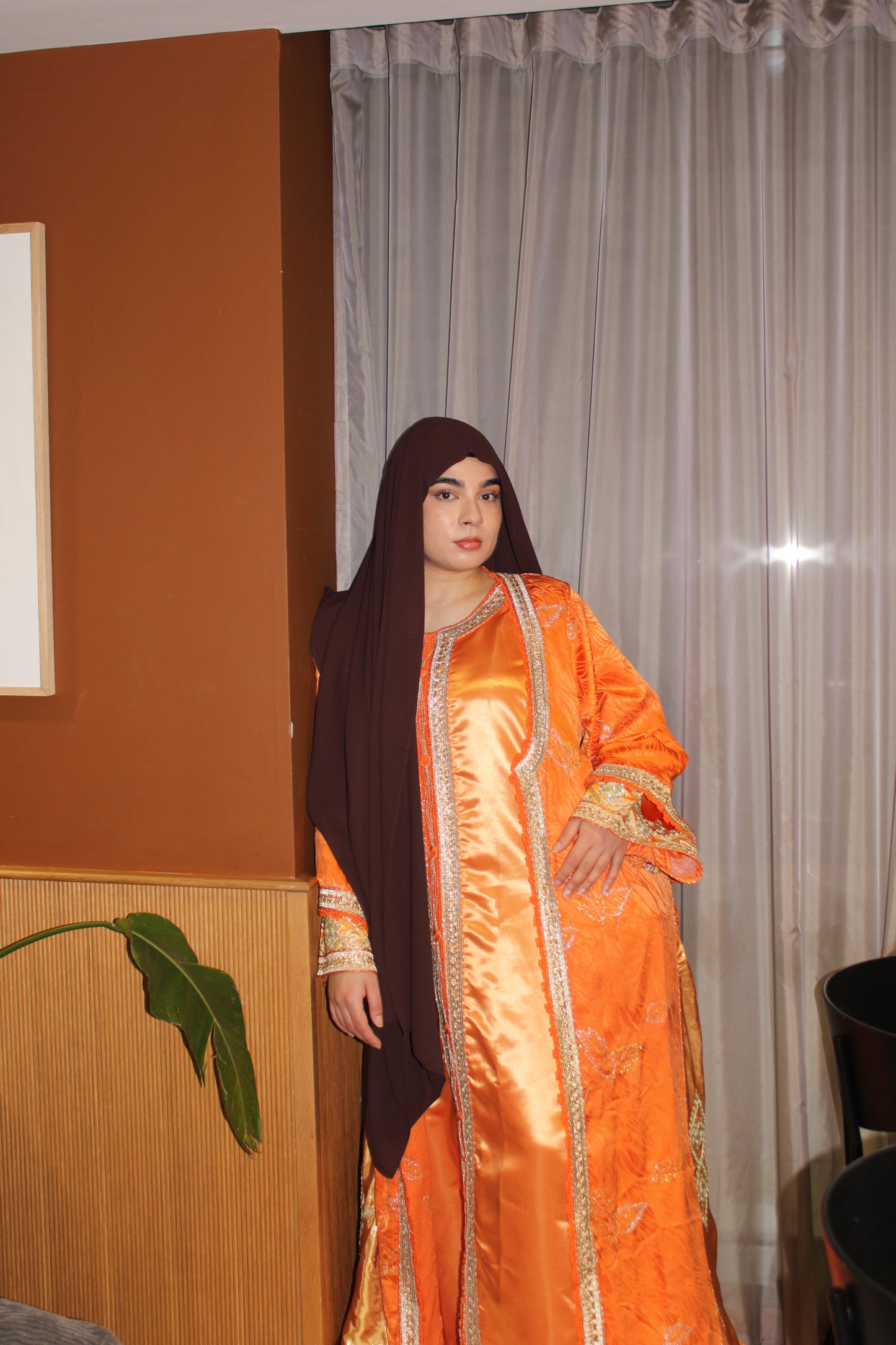 2 Piece Orange Kaftan