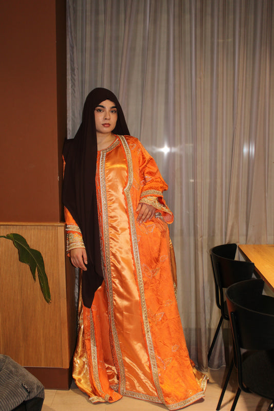 2 Piece Orange Kaftan